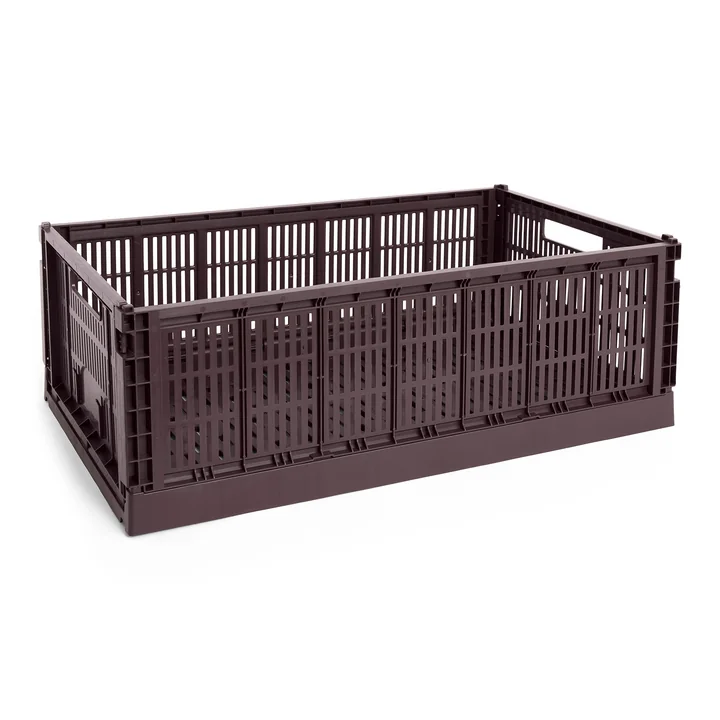 HAY - Colour Crate Basket XL, 68 x 42 cm, bordeaux, recycled