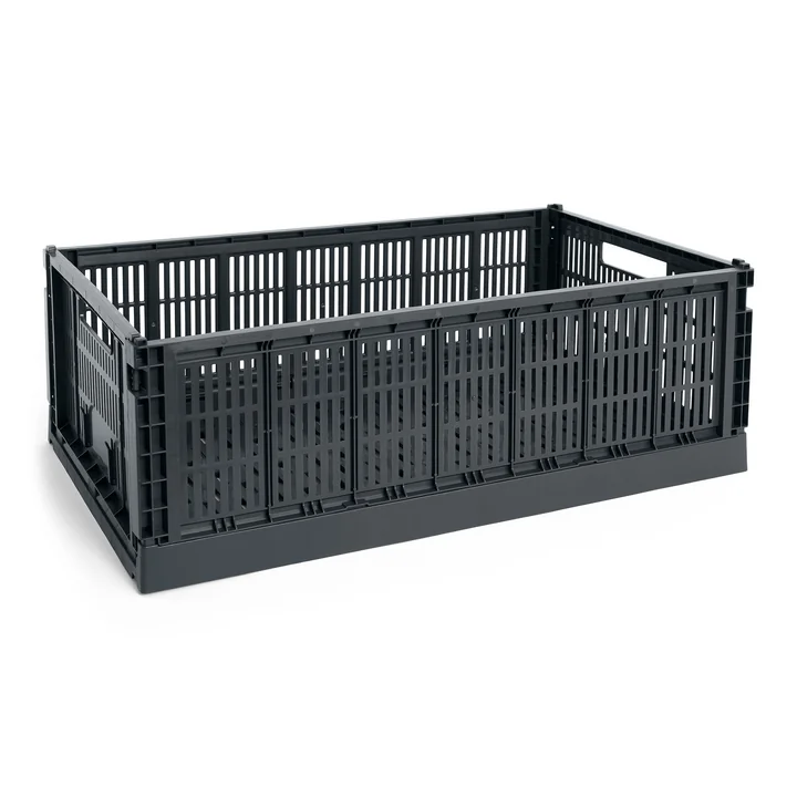 HAY - Colour Crate Basket XL, 68 x 42 cm, charcoal, recycled