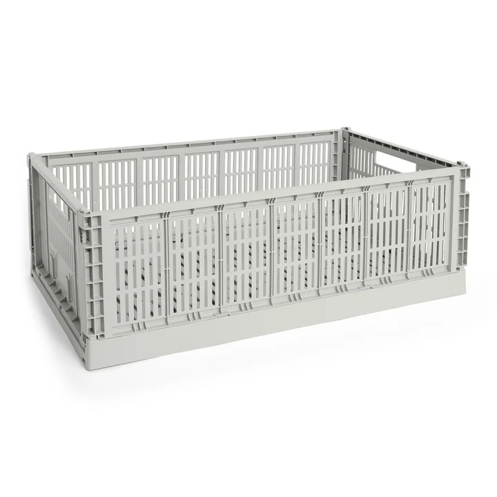 HAY - Colour Crate Basket XL, 68 x 42 cm, gray, recycled