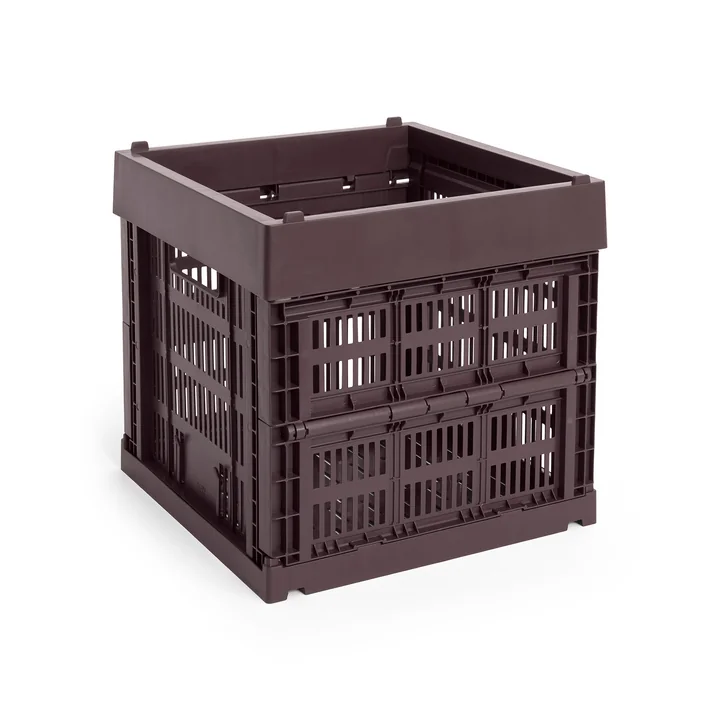 HAY - Colour Crate basket Cube, 29.5 x 29.5 cm, bordeaux, recycled