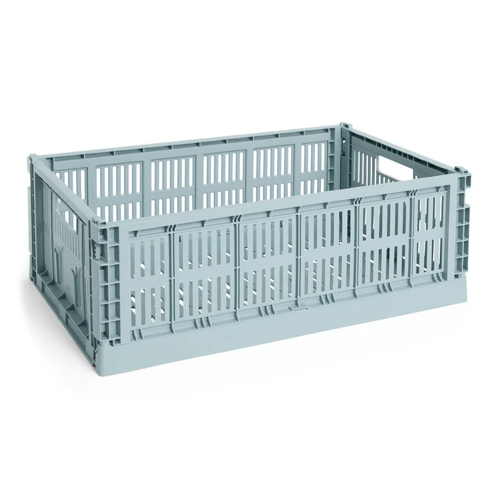 HAY - Colour Crate Basket L, 53 x 34.5 cm, dusty blue, recycled