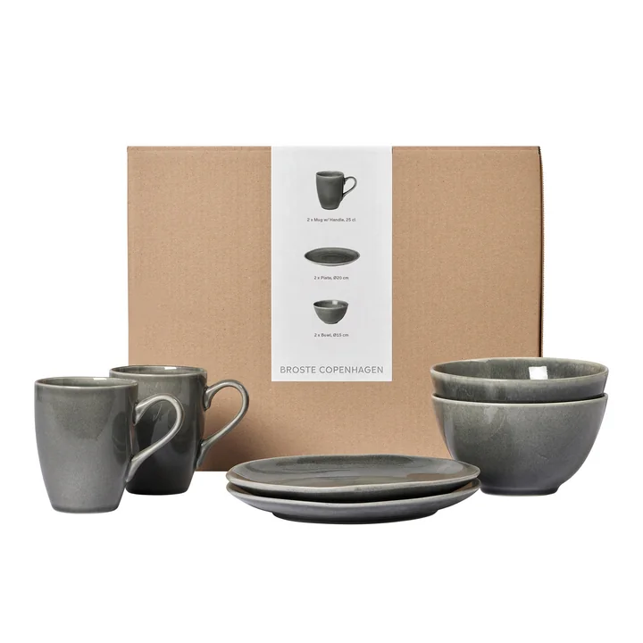 Broste Copenhagen - Nordic Rain Tableware breakfast set, (6 pcs.)