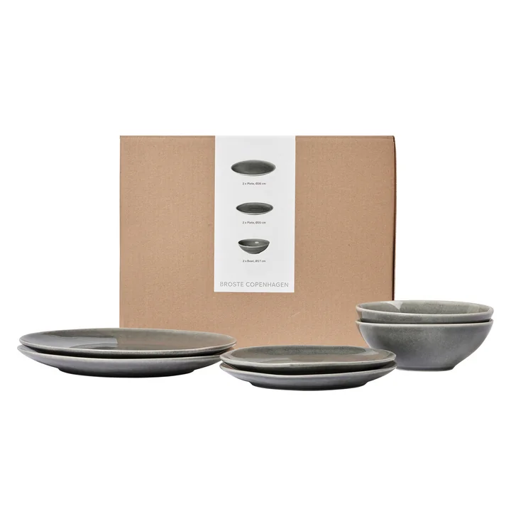 Broste Copenhagen - Nordic Rain Dinner set, (6 pcs.)