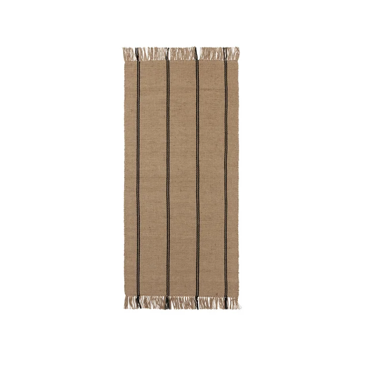 Broste Copenhagen - Yuki Rug, 70 x 140 cm, black / natural