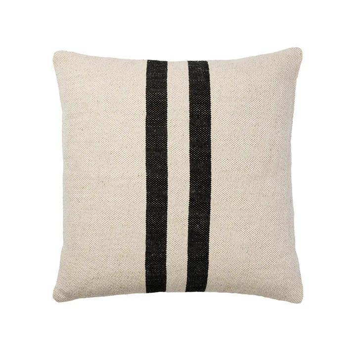 Broste Copenhagen - Sigrun Cushion cover, 50 x 50 cm, light beige / black