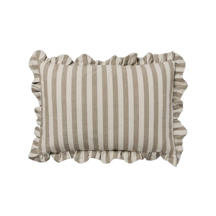 Broste Copenhagen - Ina Cushion cover, 40 x 60 cm, brown kelp / castle beige