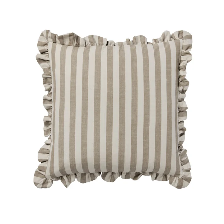 Broste Copenhagen - Ina Cushion cover, 50 x 50 cm, brown kelp / castle beige