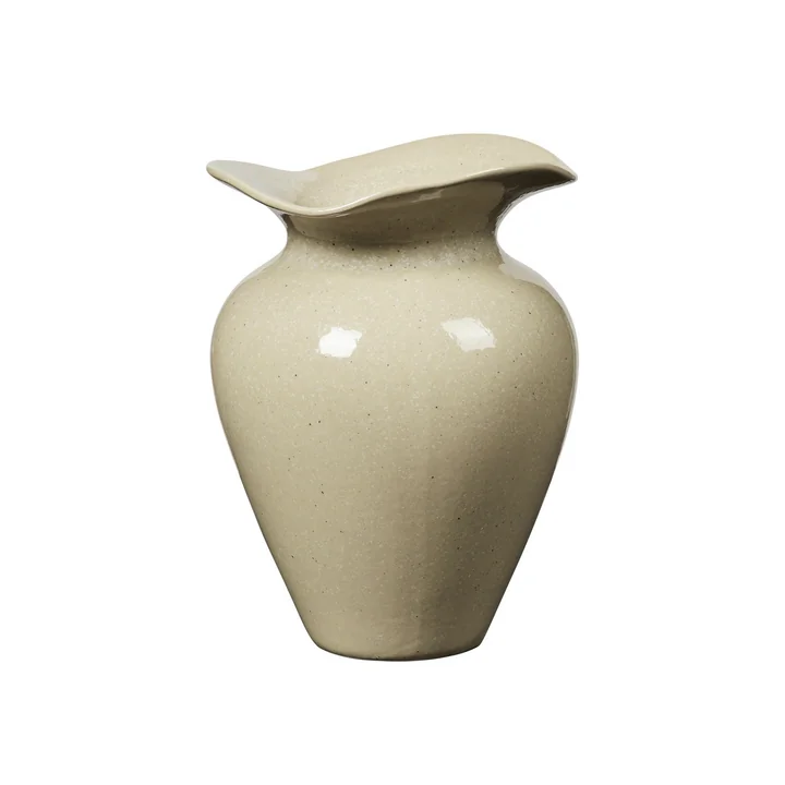 Broste Copenhagen - Florentina vase, Ø 16 cm x H 2 2. 5 cm, beige