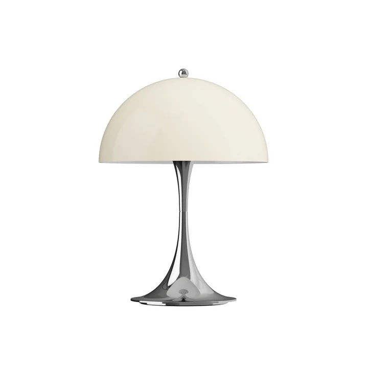 Louis Poulsen - Panthella 250 Portable V3 rechargeable LED table lamp, chrome / opal beige