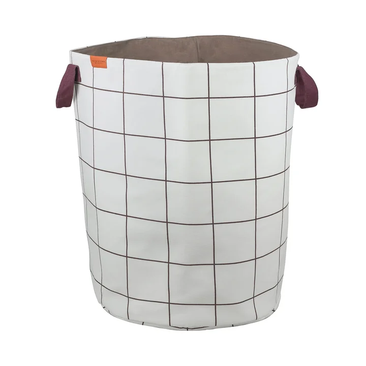 Mette Ditmer - Mesh Laundry basket, H 50 cm, brown / off-white