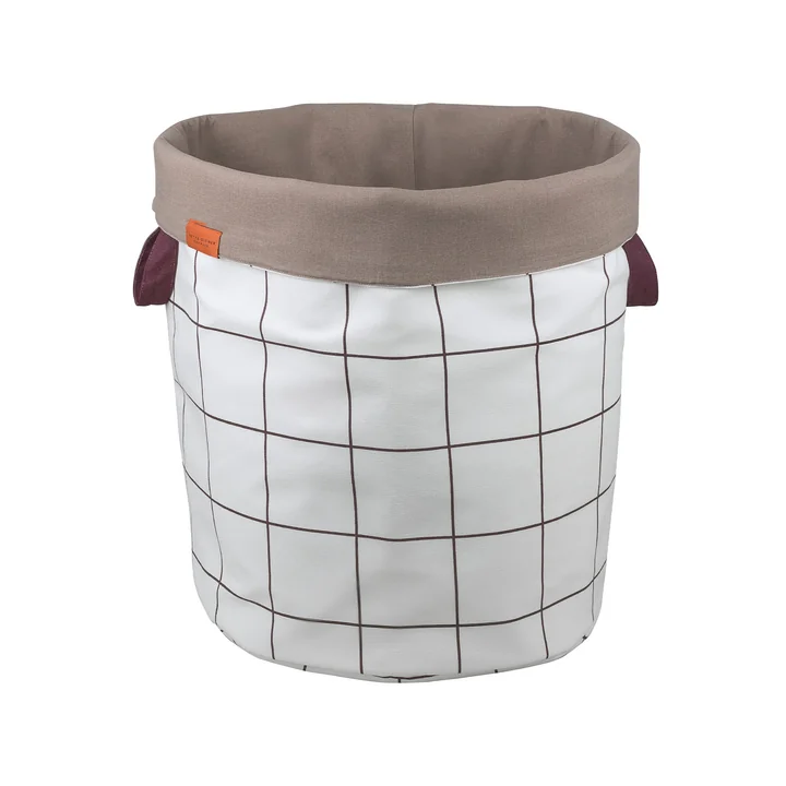 Mette Ditmer - Mesh Laundry basket, H 50 cm, brown / off-white
