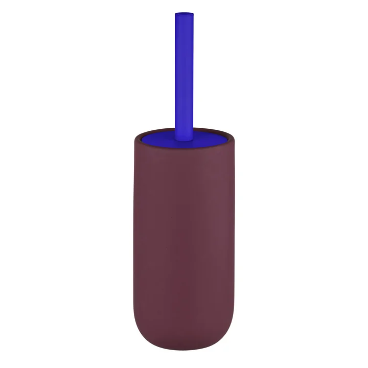 Mette Ditmer - Lotus Play Toilet brush, wine red with blue handle