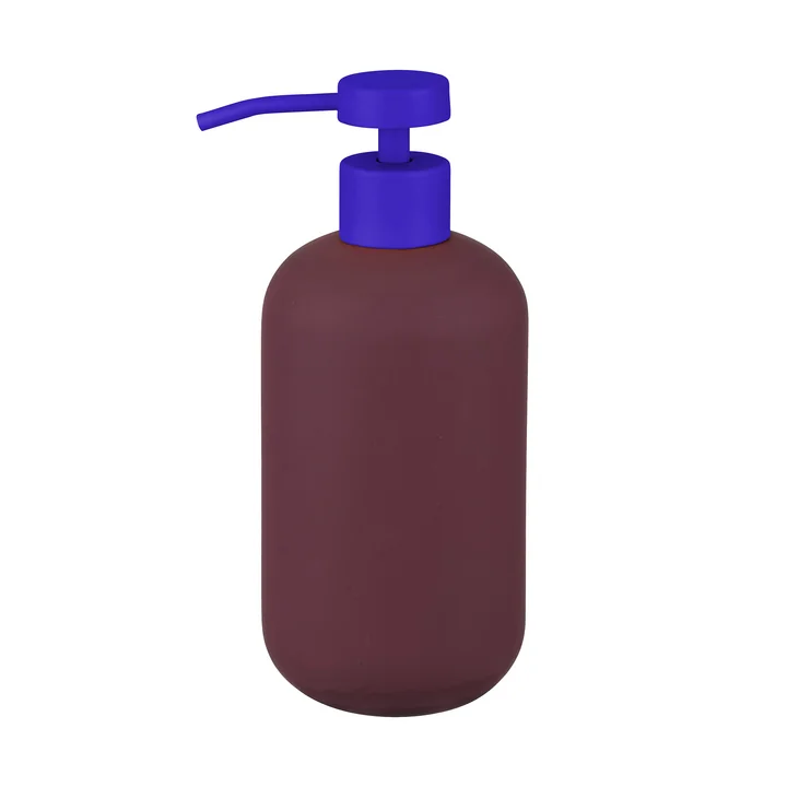 Mette Ditmer - Lotus Play Soap dispenser, h 18 cm, wine red with blue lid