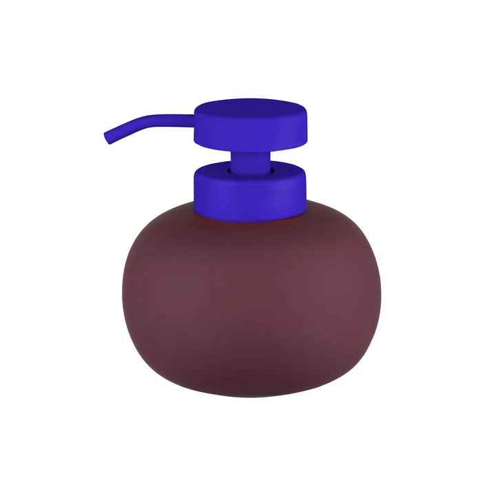 Mette Ditmer - Lotus Play Soap dispenser, H 13 cm, wine red with blue lid