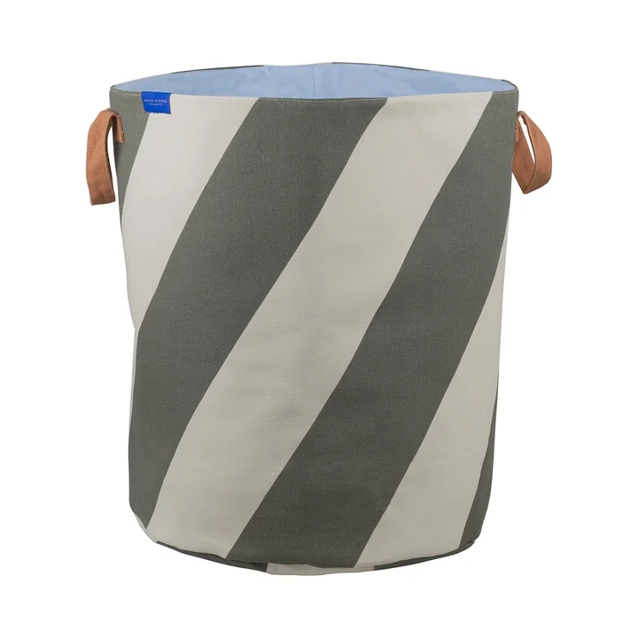 Mette Ditmer - Diagonal Laundry basket, Ø 40 x H 50 cm, dark olive / sand