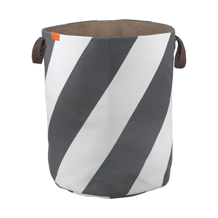 Mette Ditmer - Diagonal Laundry basket, Ø 40 x H 50 cm, dark gray / off-white