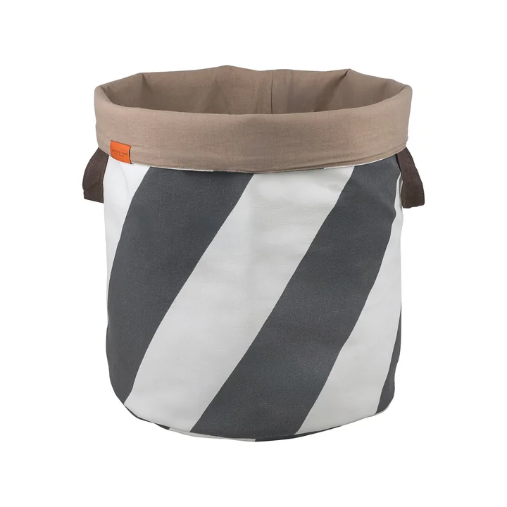 Mette Ditmer - Diagonal Laundry basket, Ø 40 x H 50 cm, dark gray / off-white