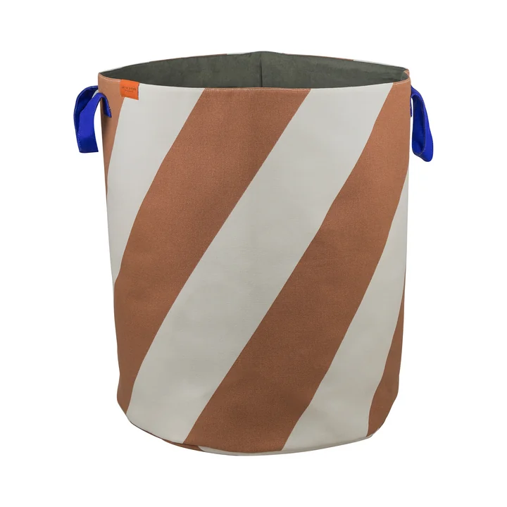 Mette Ditmer - Diagonal Laundry basket, Ø 40 x H 50 cm, brick red / sand