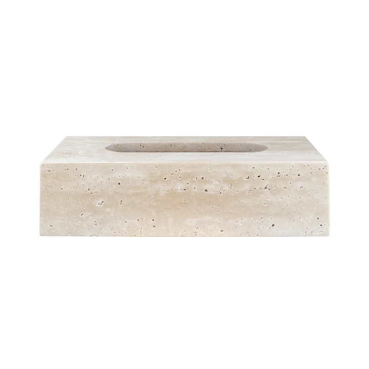 Mette Ditmer - Travertine tissue box, linen