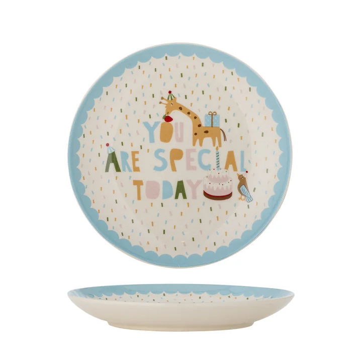 Bloomingville Mini - Celebrate plate, Ø 16 cm, blue