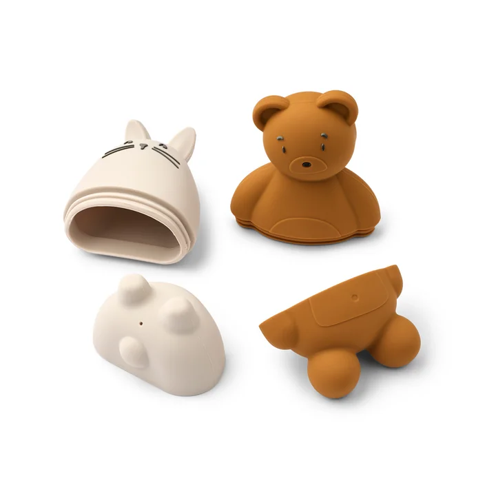 LIEWOOD - Duncan bath toy, sandy / mustard mix (set of 2)
