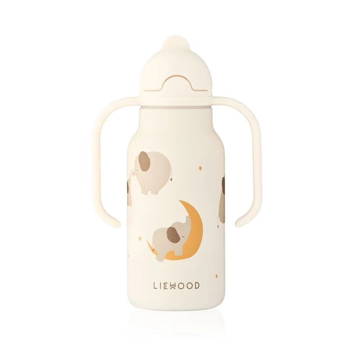 LIEWOOD - Kimmie printed bottle, 250 ml, elephant / creme de la creme