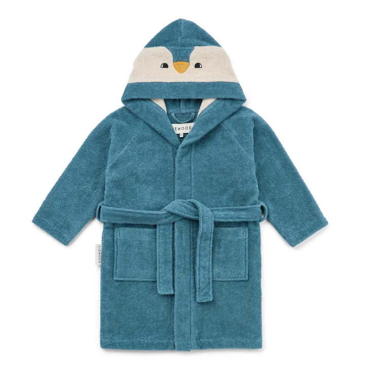 LIEWOOD - Lily bathrobe, penguin, 1 - 2 years, oceanview mix