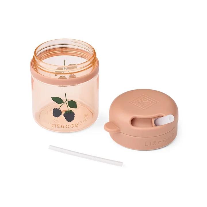 LIEWOOD - Pavia bottle with straw, 280 ml, Berry / pale tuscany