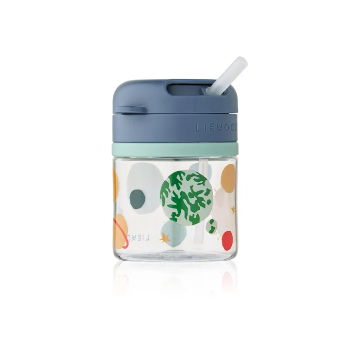 LIEWOOD - Pavia bottle with straw, 280 ml, Universe / classic navy