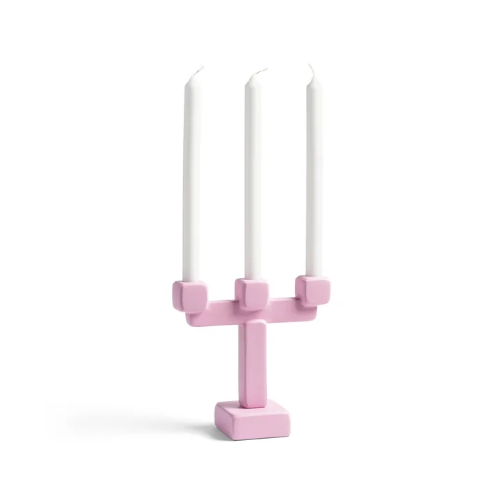 and klevering - Chunk Candle holder, H 20.5 cm, pink