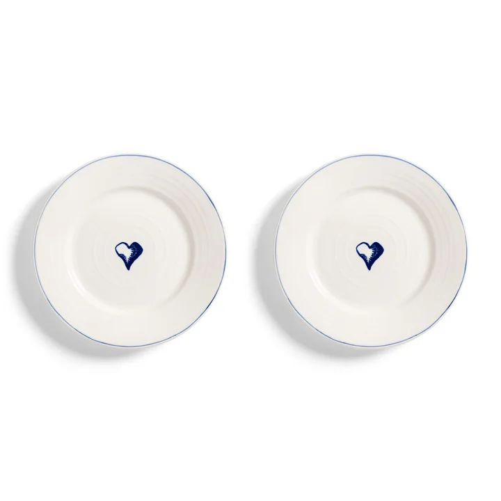 and klevering - Anouk Plate, Ø 21 cm, heart, multicolored (set of 2)