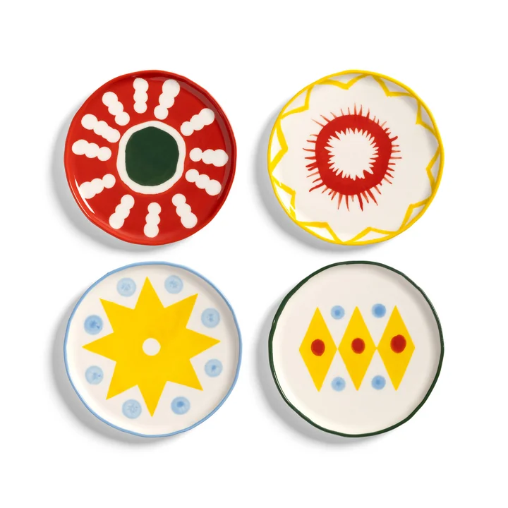 and klevering - Festivo plate, Ø 13 cm, multicolored (set of 4)
