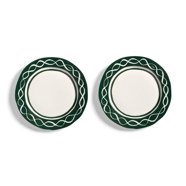 and klevering - Festivo plate, Ø 2 2. 5 cm, green (set of 2)
