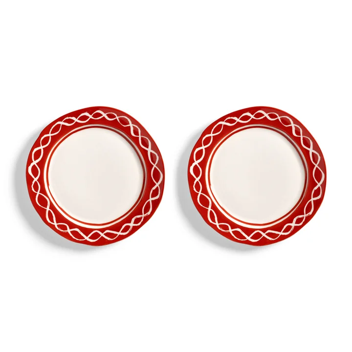 and klevering - Festivo plate, Ø 2 2. 5 cm, red (set of 2)