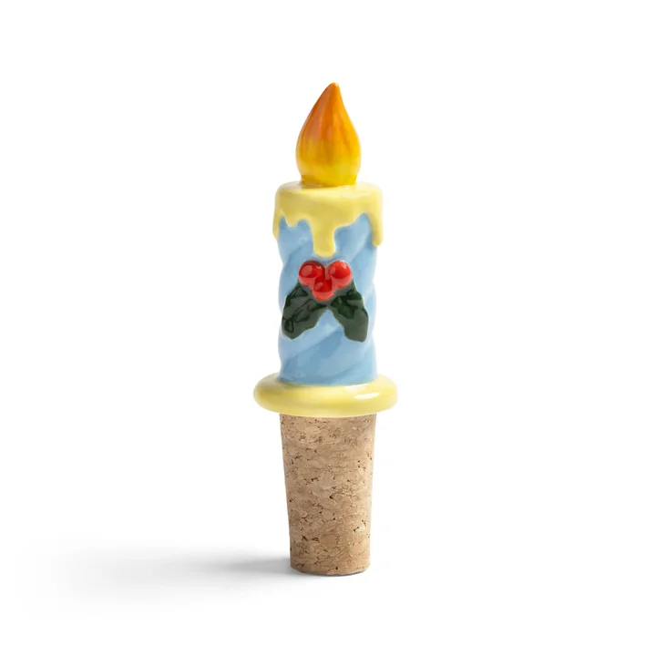 and klevering - Candle Bottle stopper, light blue / multicolored