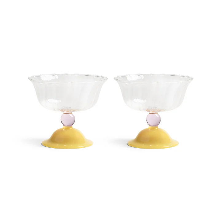 and klevering - Tulip Coupe glass, 300 ml, caramel / multicolored (set of 2)