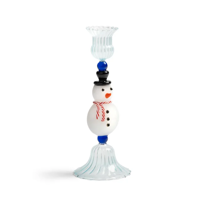 and klevering - Merry candle holder snowman, 20 x Ø 7. 5 cm, multicolored