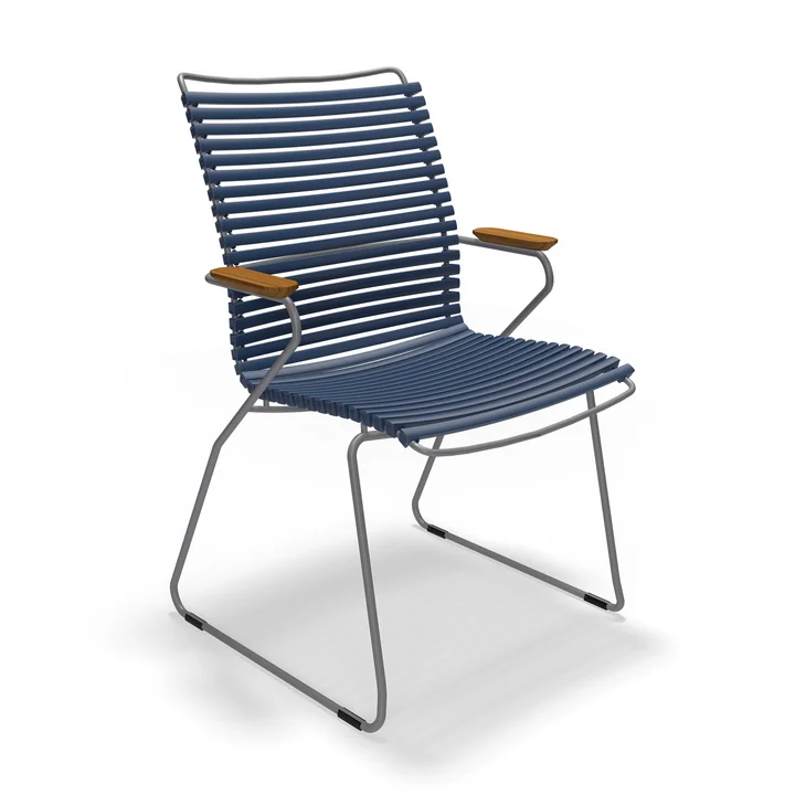 HOUE - CLICK Outdoor Dining armchair with high backrest, dark blue