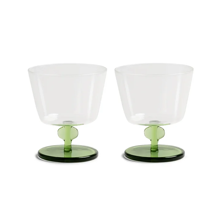 & klevering - Petal drinking glass 200 ml, green (set of 2)