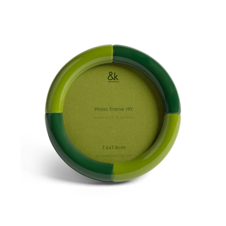 & klevering - Rift picture frame, Ø 9.5 cm, green
