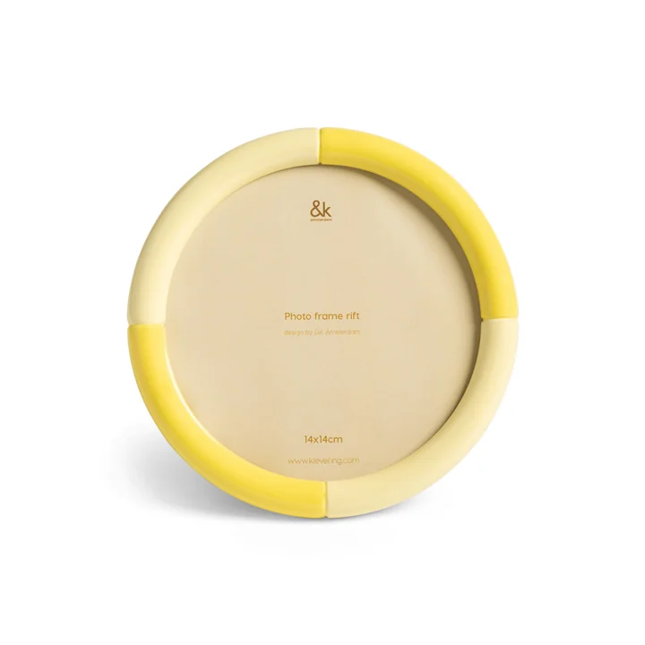 & klevering - Rift picture frame, Ø 17 cm, yellow