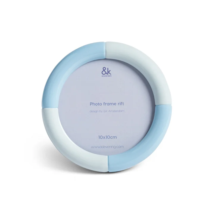 & klevering - Rift picture frame, Ø 12.5 cm, blue