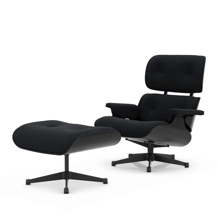 Vitra - Lounge Chair & Ottoman, black, chestnut black, nubia, anthracite / black