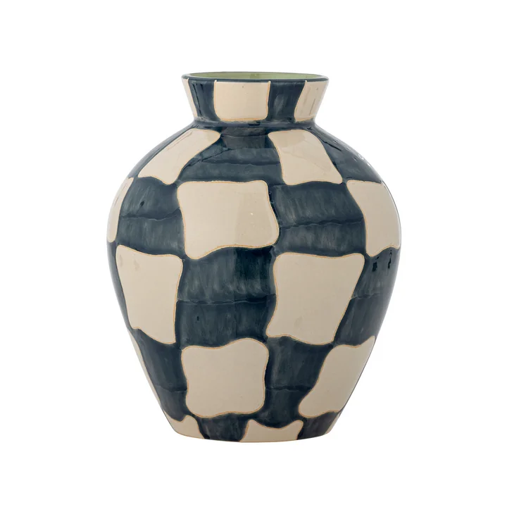 Bloomingville - Check Vase, blue