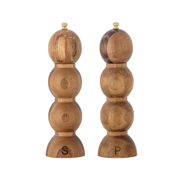 Bloomingville - Clancy Salt mill & Pepper mill, brown (set of 2)
