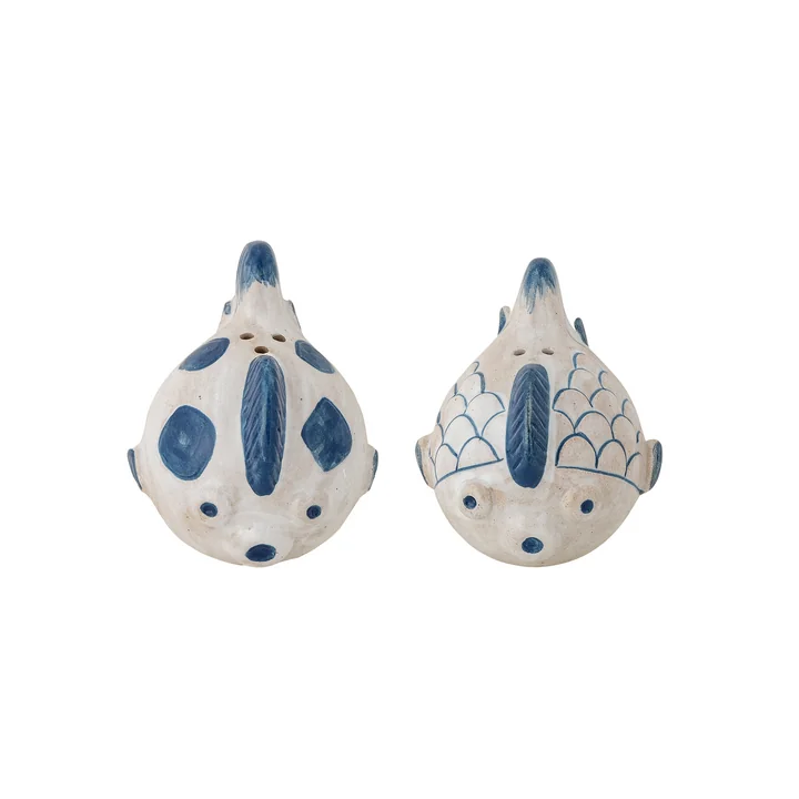 Bloomingville - Fugu Salt and pepper shaker set, blue (set of 2)