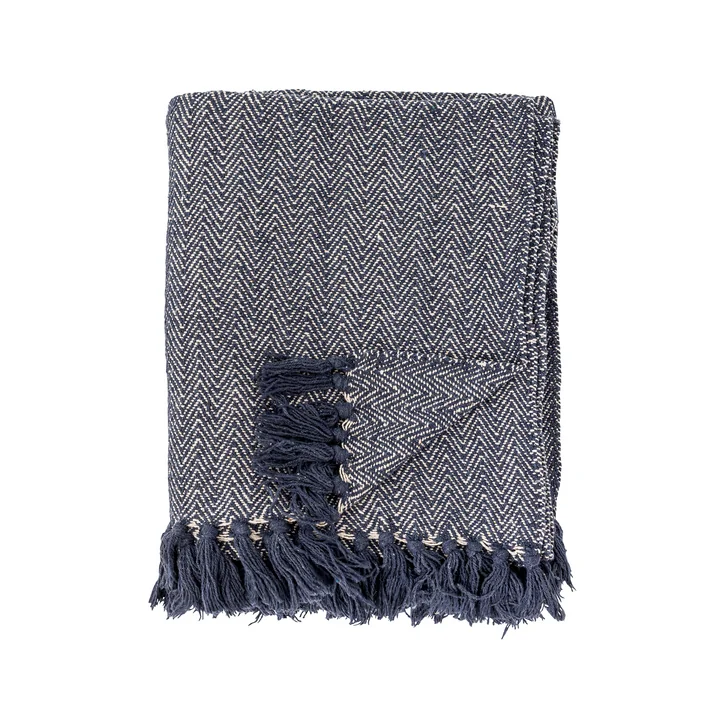 Bloomingville - Herringbone Blanket, 130 x 160 cm, black