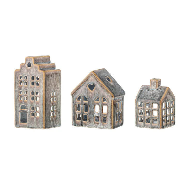 Bloomingville - Kalia tea light holder, brown (set of 3)