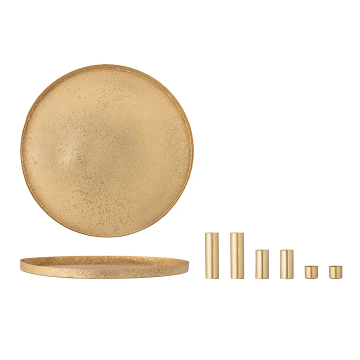 Bloomingville - Maxime Candle holder, Ø 30 x H 8 cm, gold