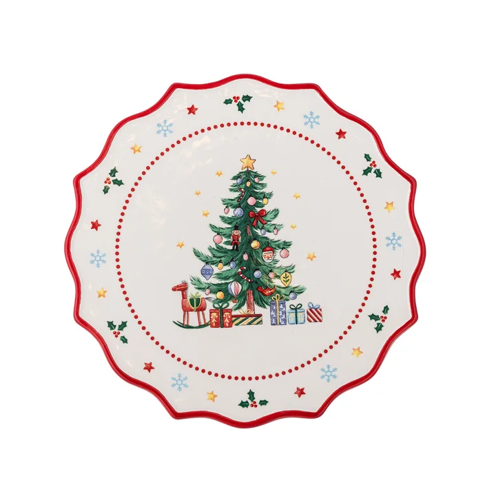 Bloomingville - Naive Cake plate, Ø 21 x H 9 cm, red